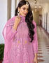 trendy tulip pink butterfly net designer party wear readymade salwar suit with tulip pink japan satin ie-1026-c Close-up View