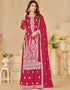 elegant cardinal art silk designer party wear salwar suit with cardinal art silk df-25-10254 Front View