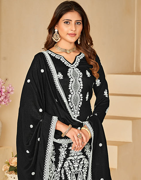 fashionable zeus art silk designer party wear salwar suit with zeus art silk df-25-10255 Close-up View