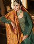 Green Chudidar style Suit Crepe Silk Salwar Kameez in Embroidery, Jacquard Print & Lace Work Closure View