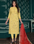 Yellow Modal Chanderi Chudidar Salwar Suit