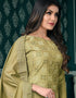 Green Modal Chanderi Chudidar Salwar Suit Closure View