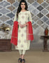 White Modal Chanderi Chudidar Salwar Suit