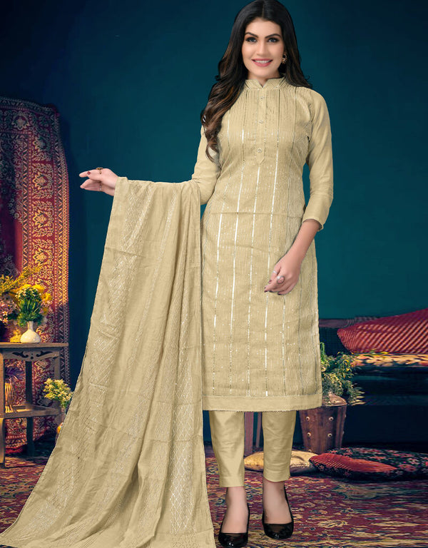 Brown Modal Chanderi Chudidar Salwar Suit