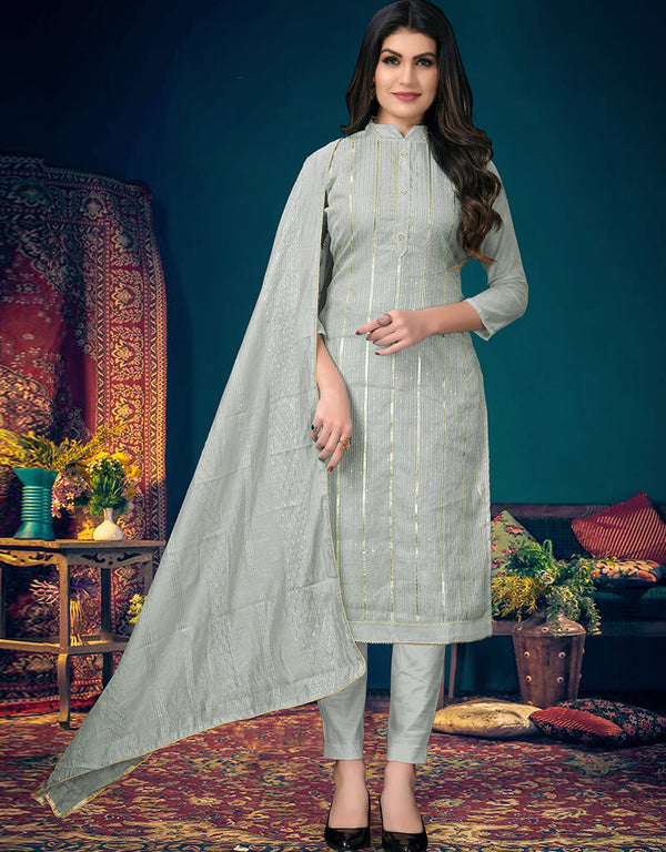 Sky Blue Modal Chanderi Chudidar Salwar Suit