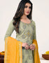 Green Modal Chanderi Chudidar Salwar Suit Closure View