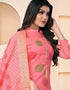 Pink Banarasi Jacquard Chudidar Salwar Suit Closure View