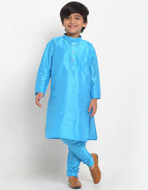 Blue Kurta Payjama Dhupion Silk