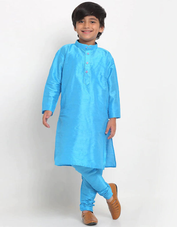 Blue Kurta Payjama Dhupion Silk