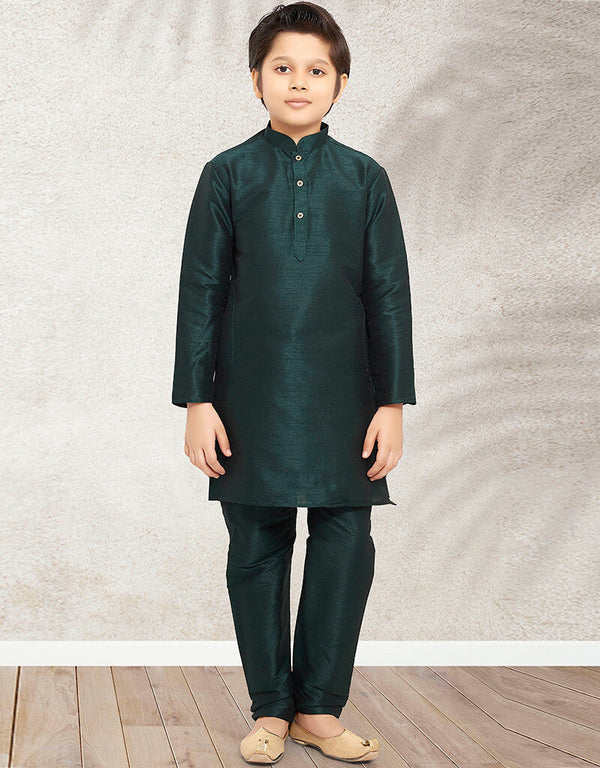 Green Kurta Pajama Art Banarasi Silk