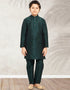 Green Kurta Pajama Art Banarasi Silk