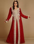 Chic Maroon Georgette Hand Embroidery Party Wear Kaftan