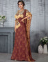 Chic Maroon Crepe Hand Multi Embroidery Farasha