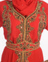 Modest Red Georgette Hand Embroidery Party Wear Kaftan