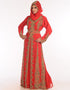 Modest Red Georgette Hand Embroidery Party Wear Kaftan