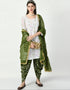 Traditional Party Wear Heavy Salwar Suit White Heavy Faux Georgette Patiyala Straight Front View