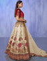 Designer Wedding Wear Heavy Lehenga Choli Collection White Velvet Lehenga Choli Close-up View