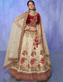 Designer Wedding Wear Heavy Lehenga Choli Collection White Velvet Lehenga Choli Front View
