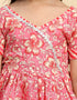 Indian Traditional Kids Wear Lehenga Choli Collection Pink Cotton Lehenga Choli Side View