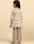 Indian Traditional Kids Wear Readymade Suit Collection Cream Cotton Sharara Suit Back View