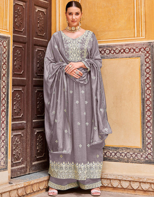 classy lavender real premium silk traditional function wear heavy salwar suit collection with lavender real premium silk rt8784-184140 Front View