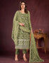 sleek mehendi green butterfly net designer function wear heavy salwar suit collection with mehendi green american crepe rt8921-184847 Front View