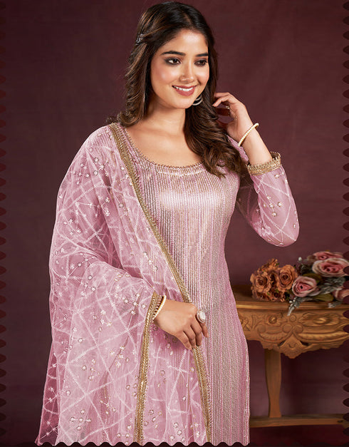 stylish lavender butterfly net designer function wear heavy salwar suit collection with lavender american crepe rt8921-184853 Close-up View