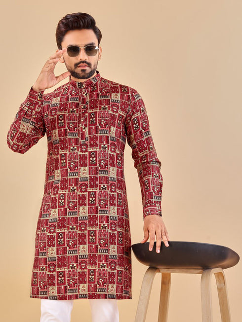 Red Kurta Premium Soft Cotton Chudidaar