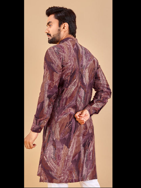 Wine Kurta Premium Soft Cotton Chudidaar Closure View