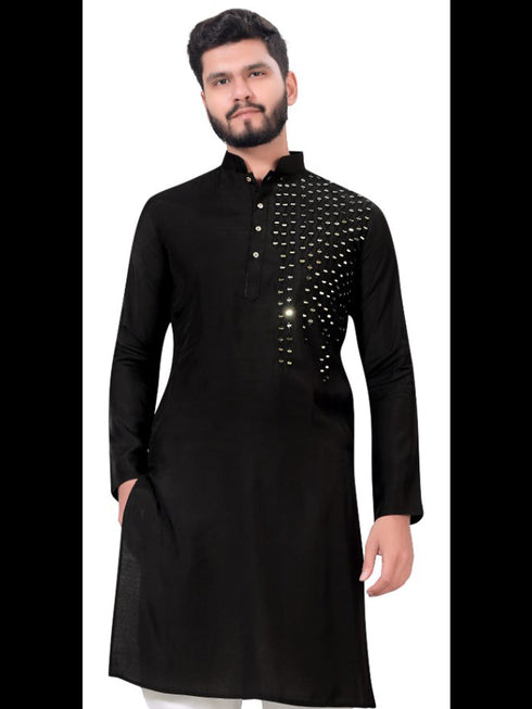 Black Only Kurta Viscose Payjama