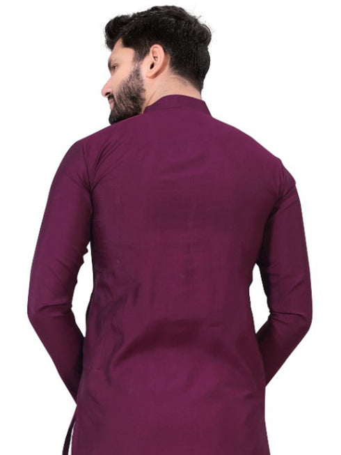 Wine Only Kurta Viscose Payjama Closure View