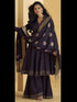 Purple Pure Silk Sharara Suit 192409