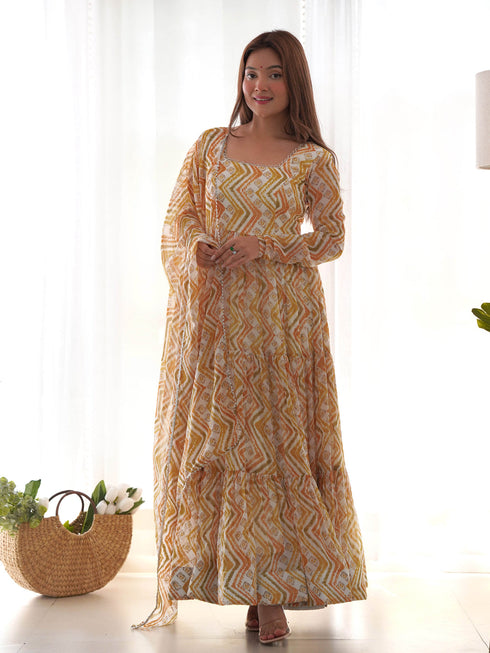 Multi Heavy Pure Soft Fox Georgette Anarkali Dress 192507