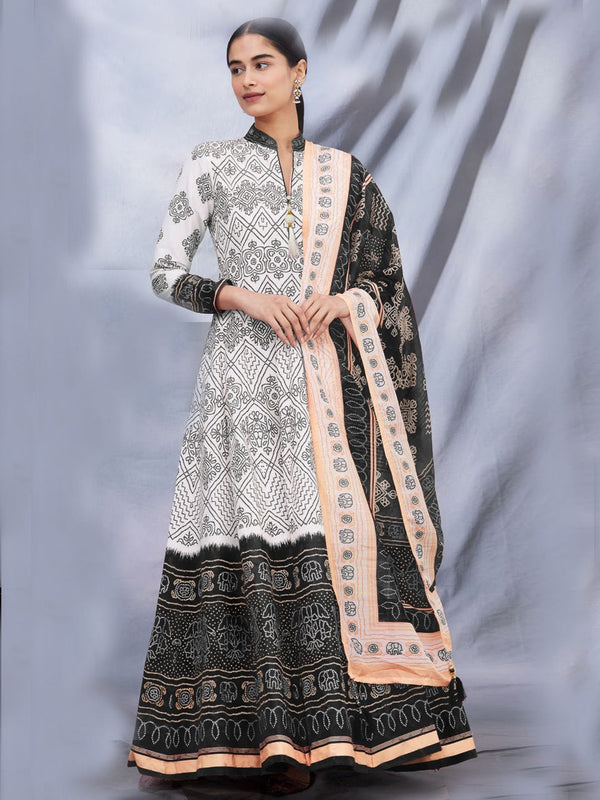 Multi Slub Cotton Anarkali Dress 192508