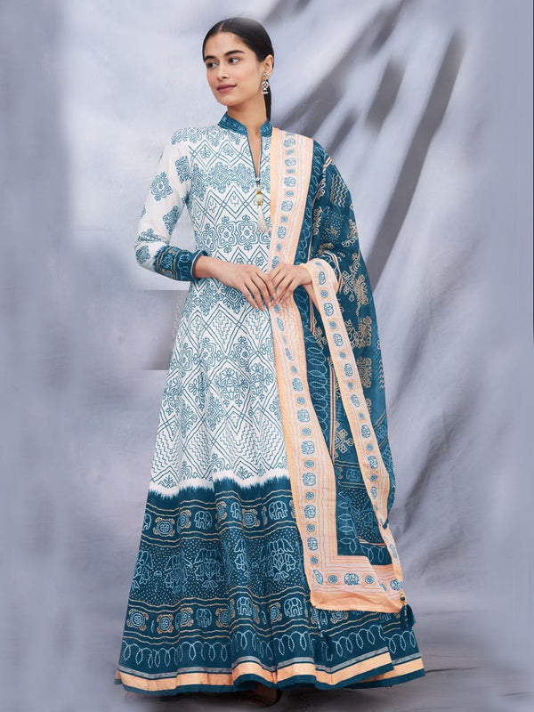 Multi Slub Cotton Anarkali Dress 192509