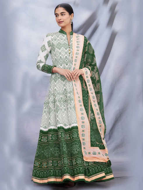 Multi Slub Cotton Anarkali Dress 192510