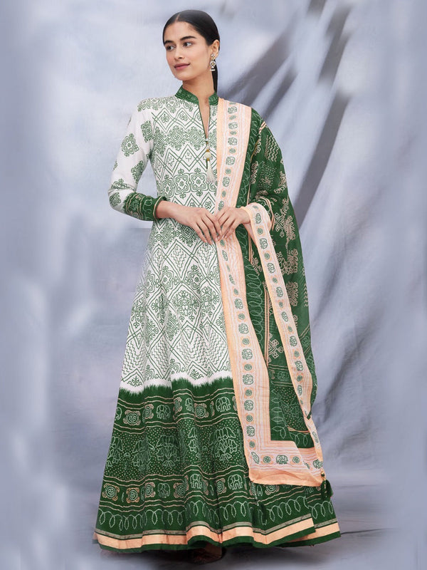 Multi Slub Cotton Anarkali Dress 192510