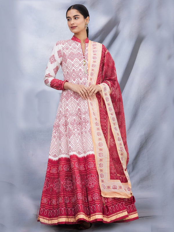 Multi Slub Cotton Anarkali Dress 192511