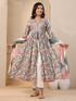 Multi Soft Muslin Anarkali Dress 192519 Closure View