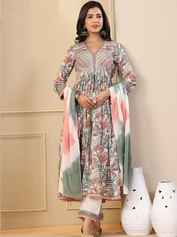 Multi Soft Muslin Anarkali Dress 192519