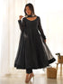 Black Heavy Pure Soft Georgette Anarkali Dress 192646 Closure View