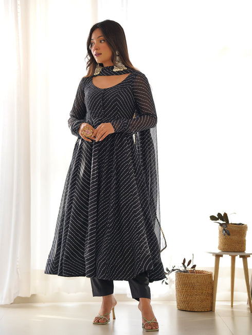 Black Heavy Pure Soft Georgette Anarkali Dress 192646