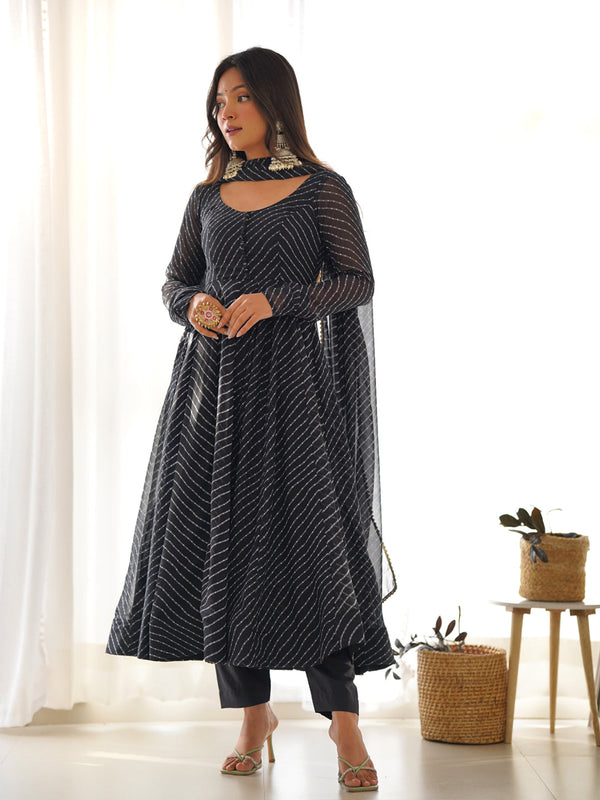 Black Heavy Pure Soft Georgette Anarkali Dress 192646