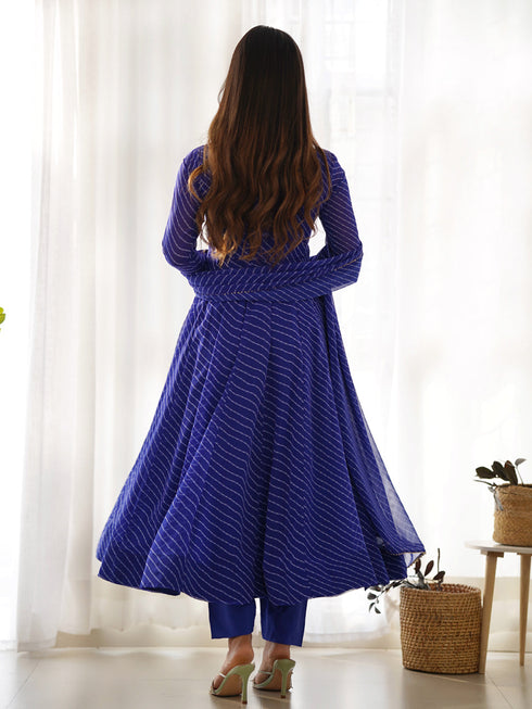 Royal Blue Heavy Pure Soft Georgette Anarkali Dress 192647 Back View