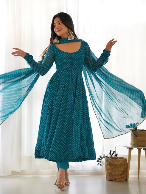 Rama Heavy Pure Soft Georgette Anarkali Dress 192648 Closure View