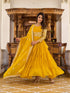Yellow Fox Georgette Anarkali Dress 192762 Closure View