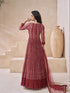 Maroon Real Georgette Anarkali Dress 192850 Closure View