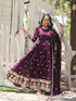 Purple Faux Blooming Anarkali Dress 192884 Back View