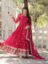 Rani Pink Faux Blooming Anarkali Dress 192885 Back View