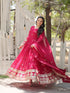 Rani Pink Faux Blooming Anarkali Dress 192885 Salwar Kameez